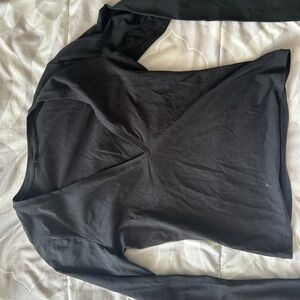 SKIMS Cotton Jersey Long Sleeve Plunge Top